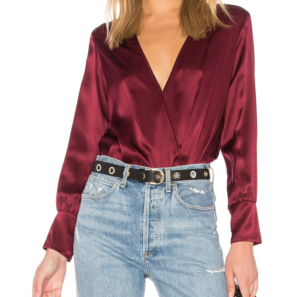 NWT CAMI NYC Silk Jumpsuit- Cherry